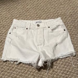 Zara White Jean Shorts